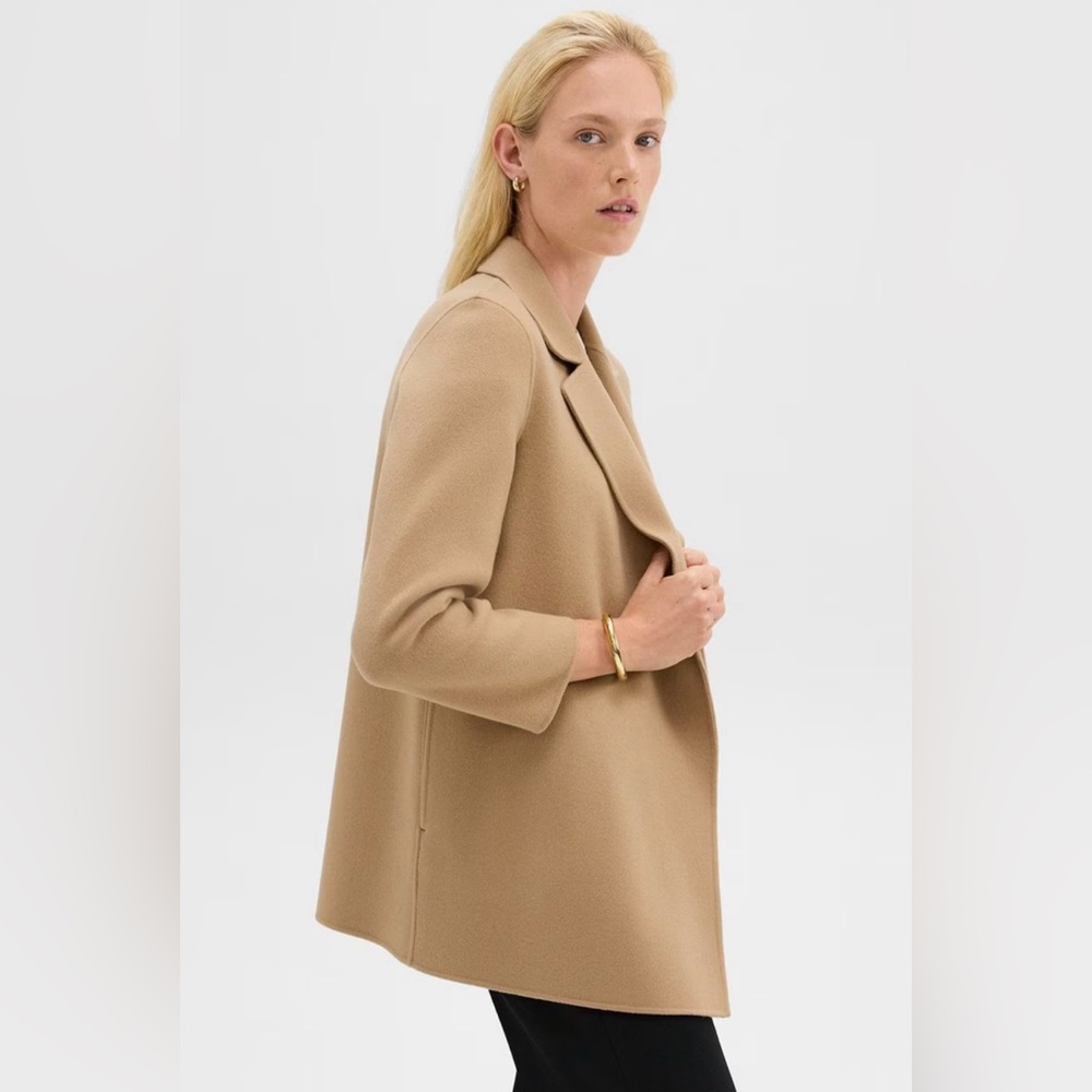 Theory Clairene Doubleface Wool Coat Size P